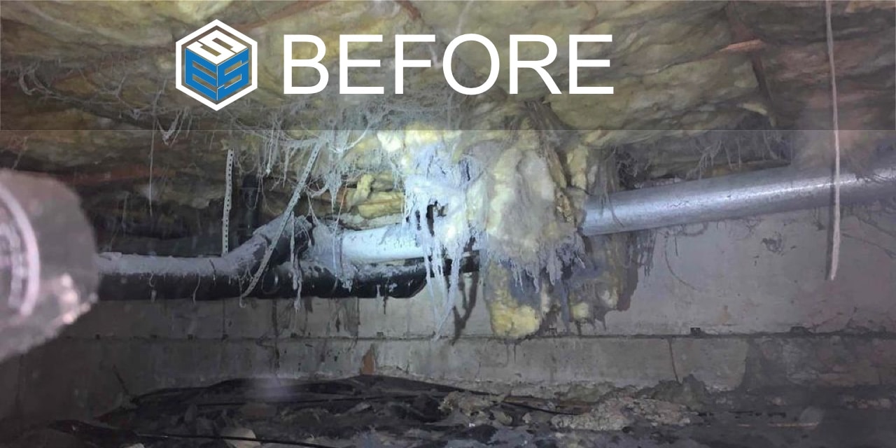 Clean out crawl space area and remove old vapor barrier and debris. Marysville, WA 98270