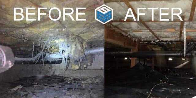 BEFORE AND AFTER Crawl space clean up Marysville,