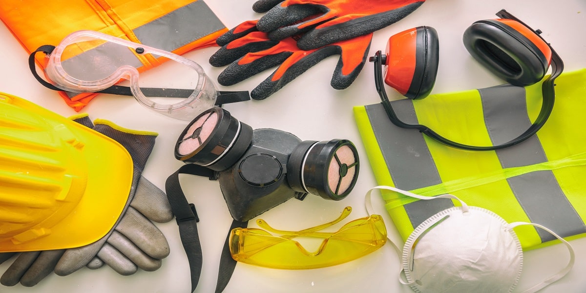 Work safety protection equipment background