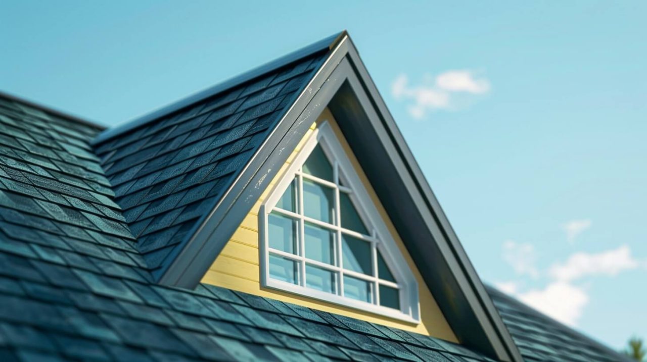 roof and attic window in summer