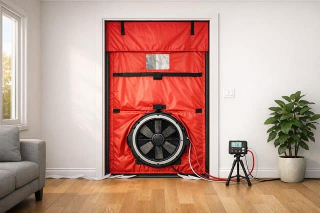 Blower Door Testing for Air Leaks